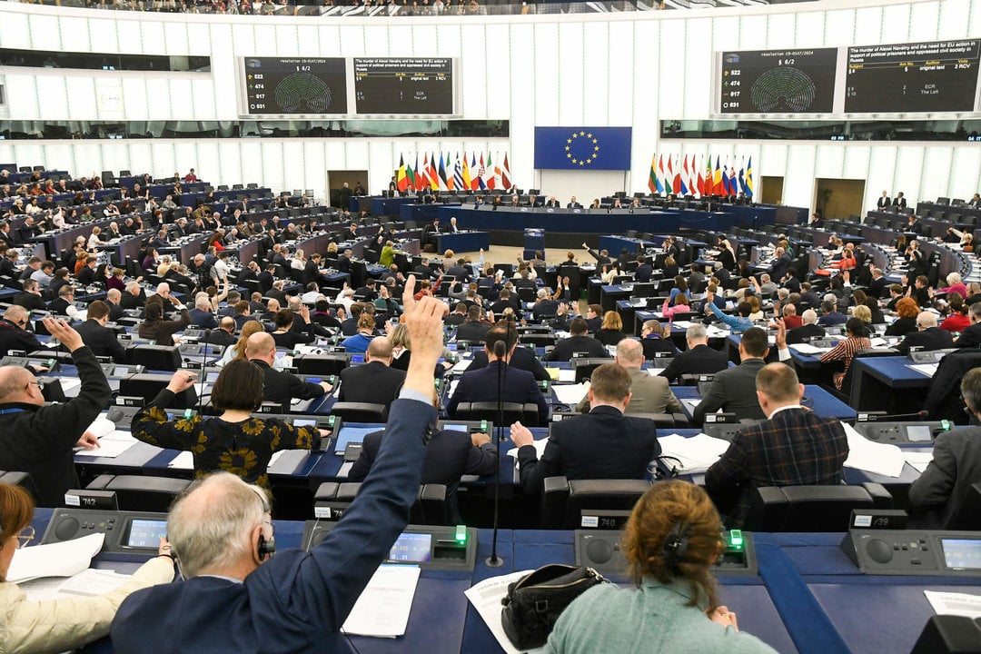 Sesión de votación en el pleno del Parlamento Europeo en Estrasburgo.